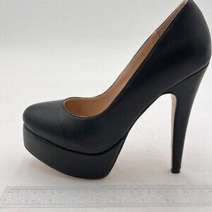 Women's Black Platform High Heels Pumps Shoes Peep Toe 5.5 inch Stilettos